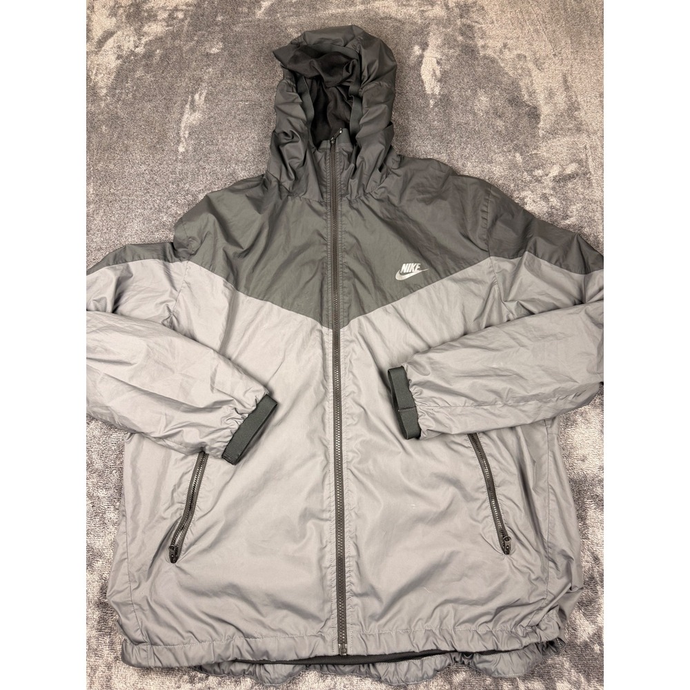 Nike Mens Sportswear Windrunner Jacket Grey Charcoal Full Zip Hoodie XL 917809